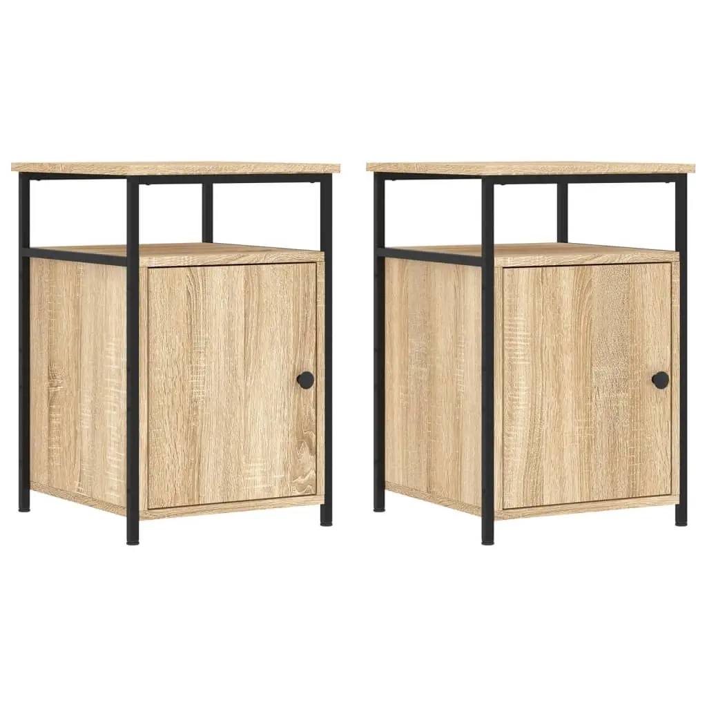 Bedside Cabinets 2 pcs Sonoma Oak 40x42x60 cm Engineered Wood 826036 - Furniture