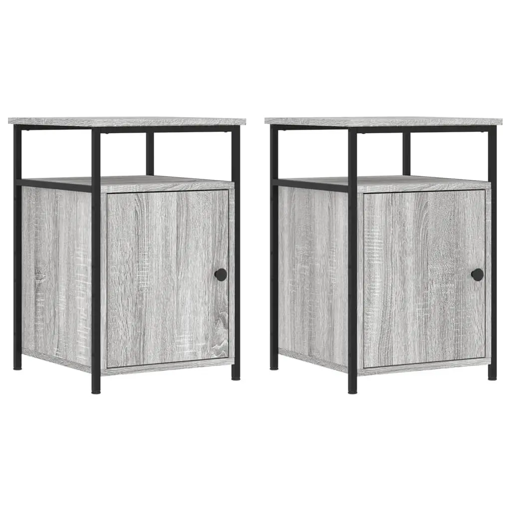 Bedside Cabinets 2 pcs Grey Sonoma 40x42x60 cm Engineered Wood 826040 - Furniture
