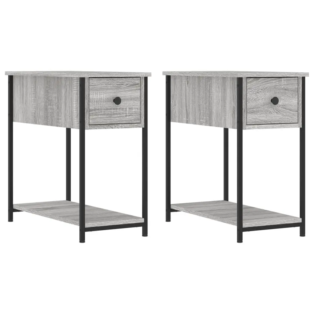 Bedside Cabinets 2 pcs Grey Sonoma 30x60x60 cm Engineered Wood 826060 - Furniture
