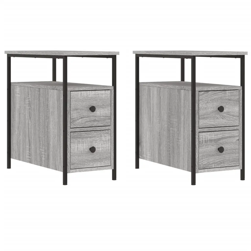 Bedside Cabinets 2 pcs Grey Sonoma 30x60x60 cm Engineered Wood 826070 - Furniture