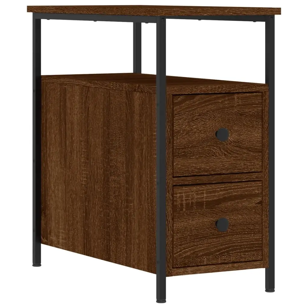 Bedside Cabinet Brown Oak 30x60x60 cm Engineered Wood 826071 - Furniture