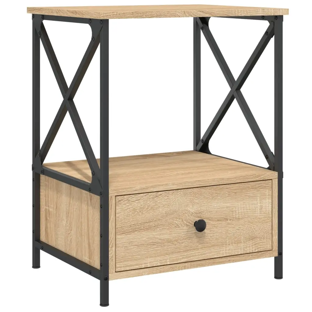 Bedside Table Sonoma Oak 50x41x65 cm Engineered Wood 826085 - Furniture