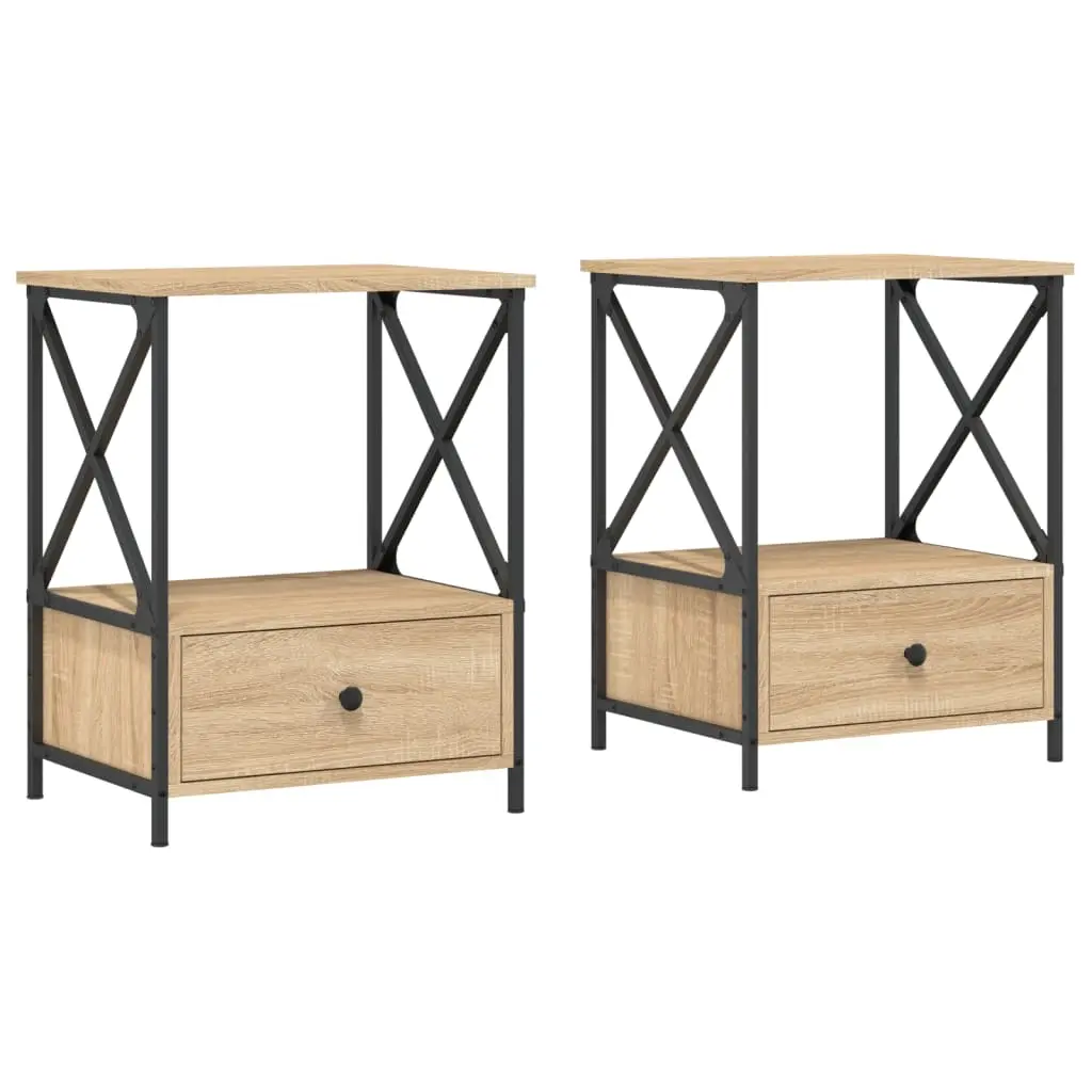 Bedside Tables 2 pcs Sonoma Oak 50x41x65 cm Engineered Wood 826086 - Furniture