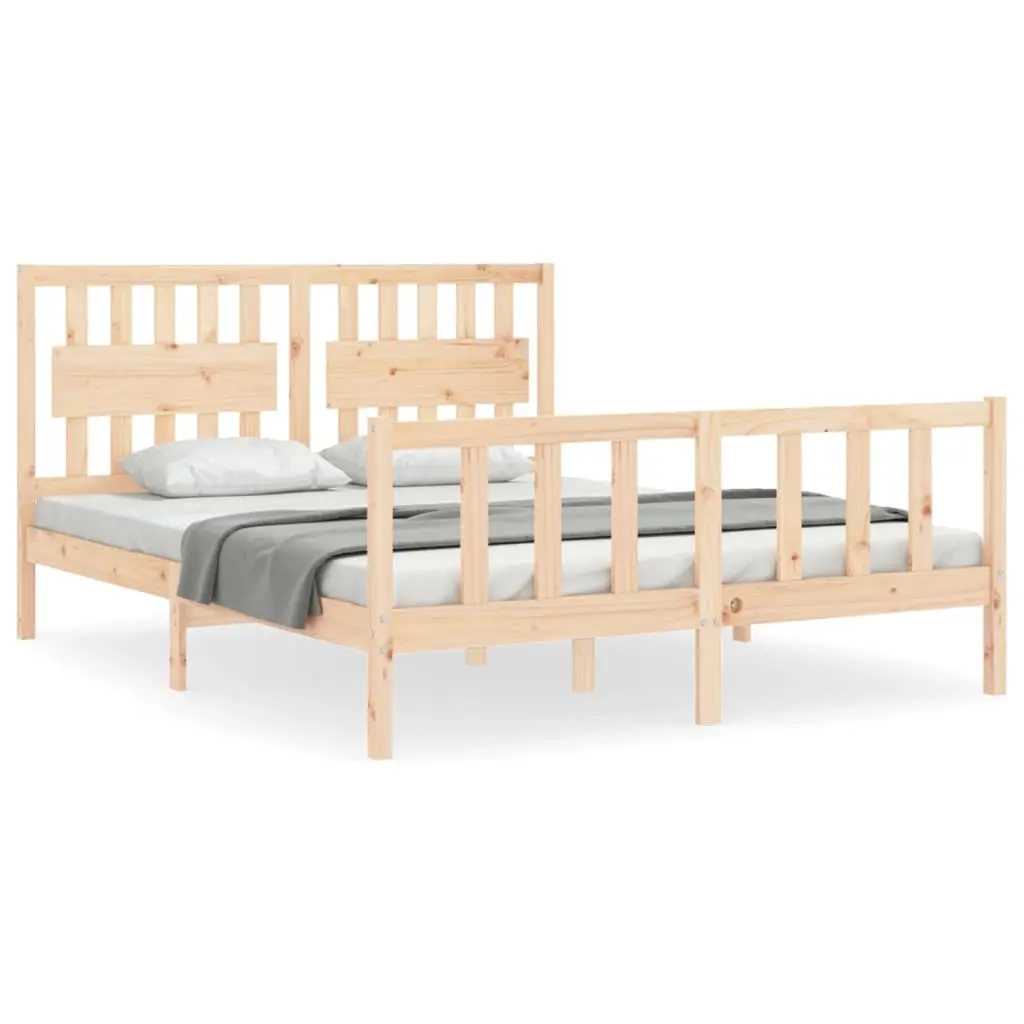 Bed Frame without Mattress 150x200 cm Solid Wood Pine 3192431 - Furniture