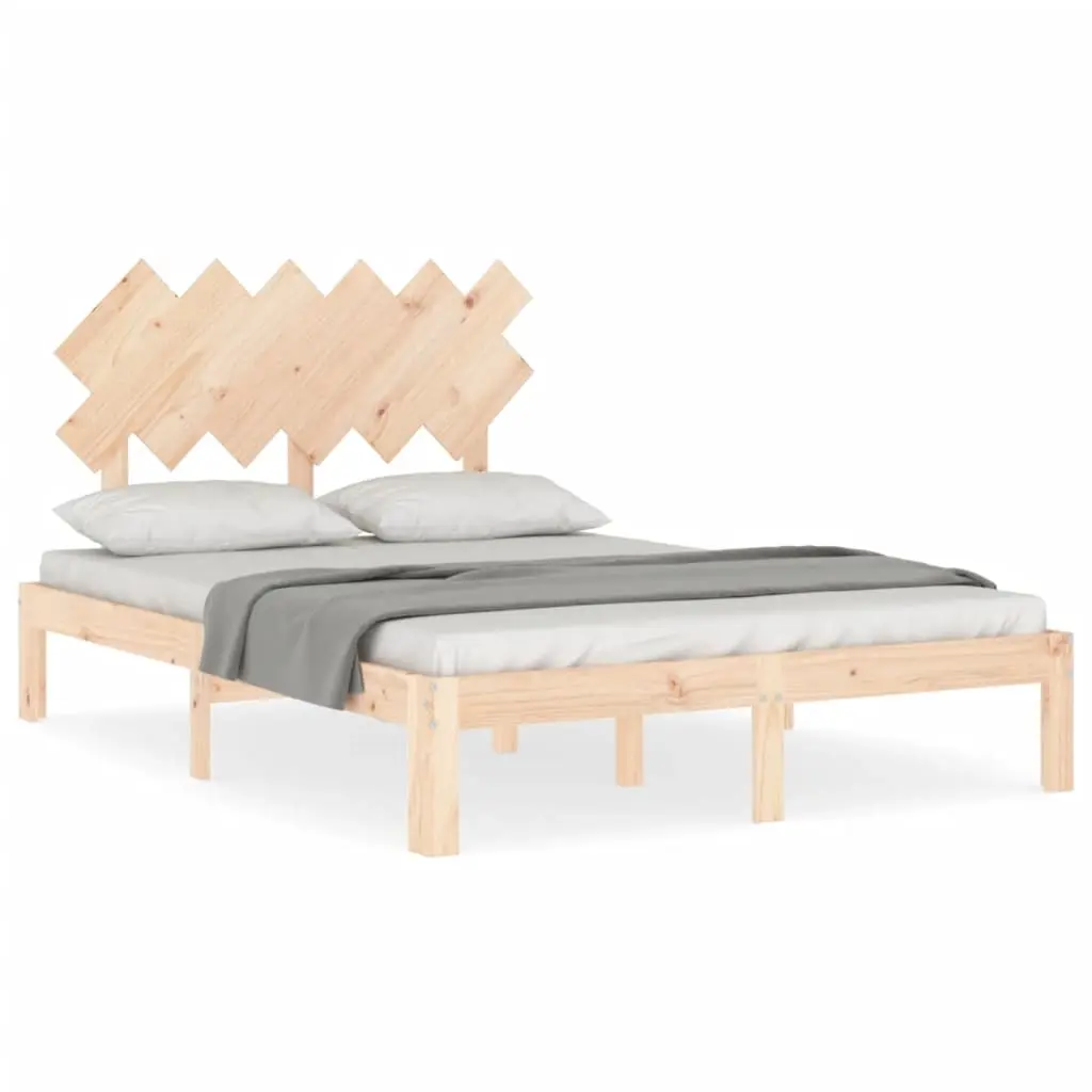 Bed Frame without Mattress 135x190 cm Solid Wood Pine 3193701 - Furniture