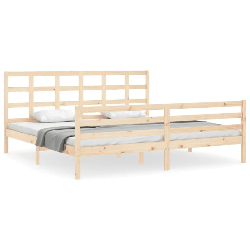 Bed Frame without Mattress 183x203 cm King Solid Wood 3194001 - Furniture