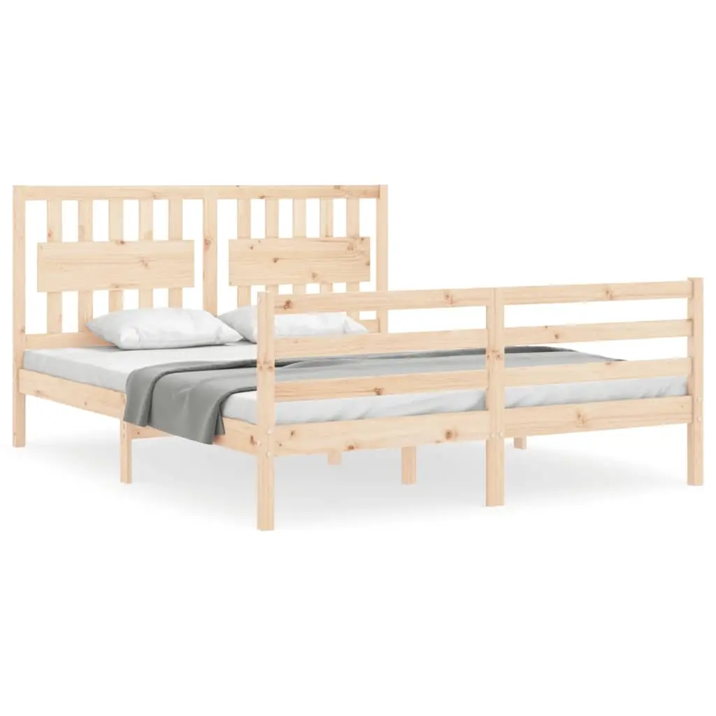 Bed Frame without Mattress 150x200 cm Solid Wood 3194316 - Furniture