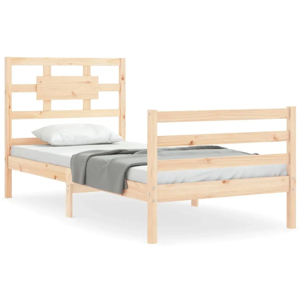 Bed Frame without Mattress 90x190 cm Solid Wood 3194406 - Furniture