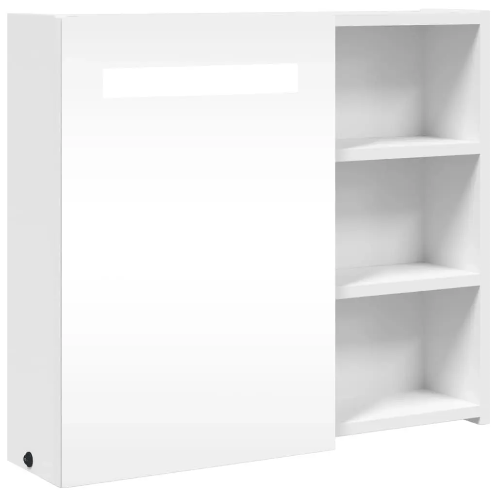 Bathroom Mirror Cabinet with LED Light White 60x13x52 cm 357969 - Home & Garden
