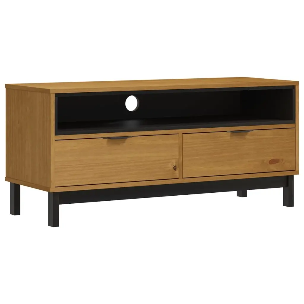 TV Cabinet FLAM 110x40x50 cm Solid Wood Pine 357819 - Furniture