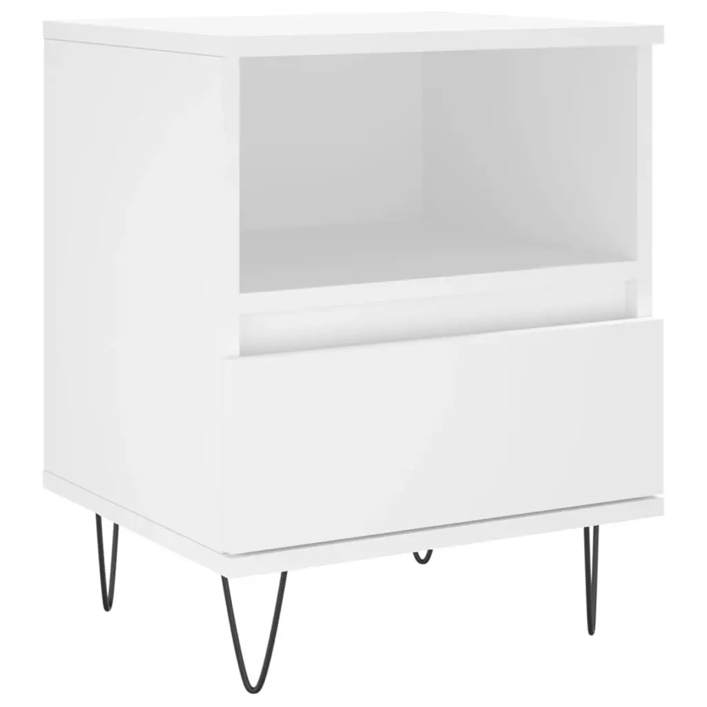 Bedside Cabinet White 40x35x50 cm Engineered Wood 830620 - Furniture