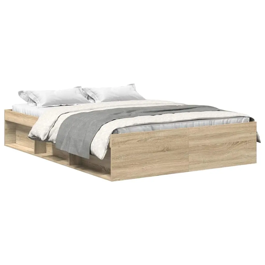 Bed Frame without Mattress Sonoma Oak 135x190 cm 3203910 - Furniture