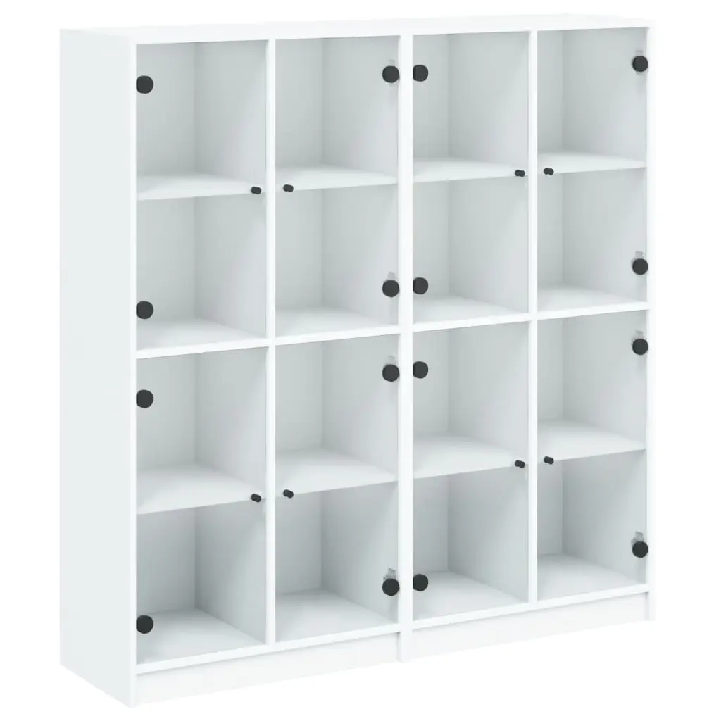 Bookcase with Doors White 136x37x142 cm Engineered Wood 3206517 - Furniture