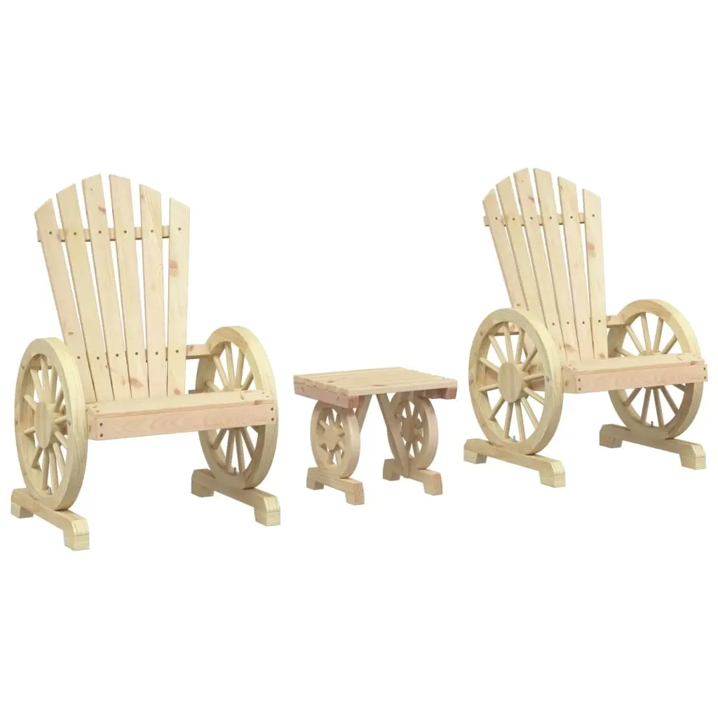 3 Piece Garden Lounge Set Solid Wood Fir 3207121 - Furniture