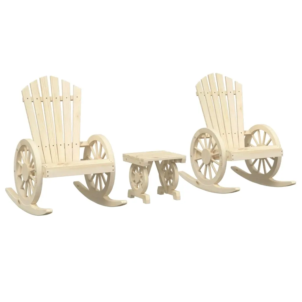3 Piece Garden Lounge Set Solid Wood Fir 3207123 - Furniture