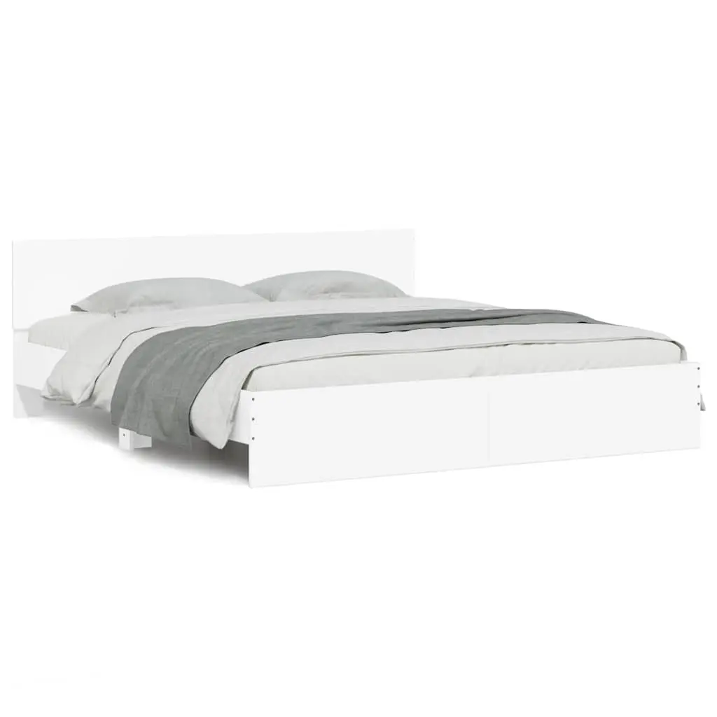 Bed Frame without Mattress White 183x203 cm King 3207462 - Furniture