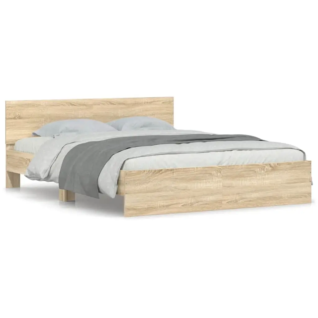 Bed Frame without Mattress Sonoma Oak 150x200 cm 3207478 - Furniture