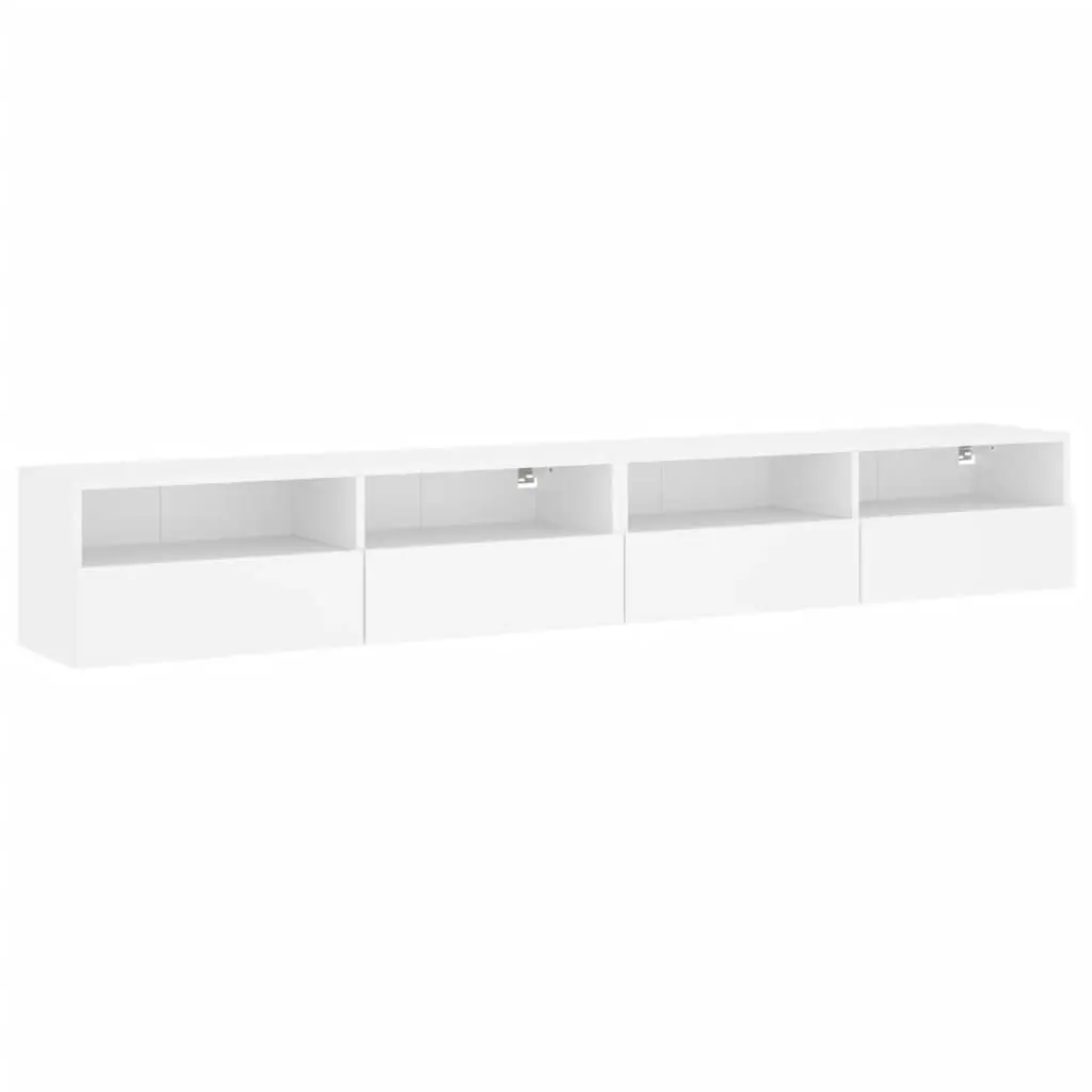 TV Wall Cabinets 2 pcs White 100x30x30 cm Engineered Wood 836883 - Furniture