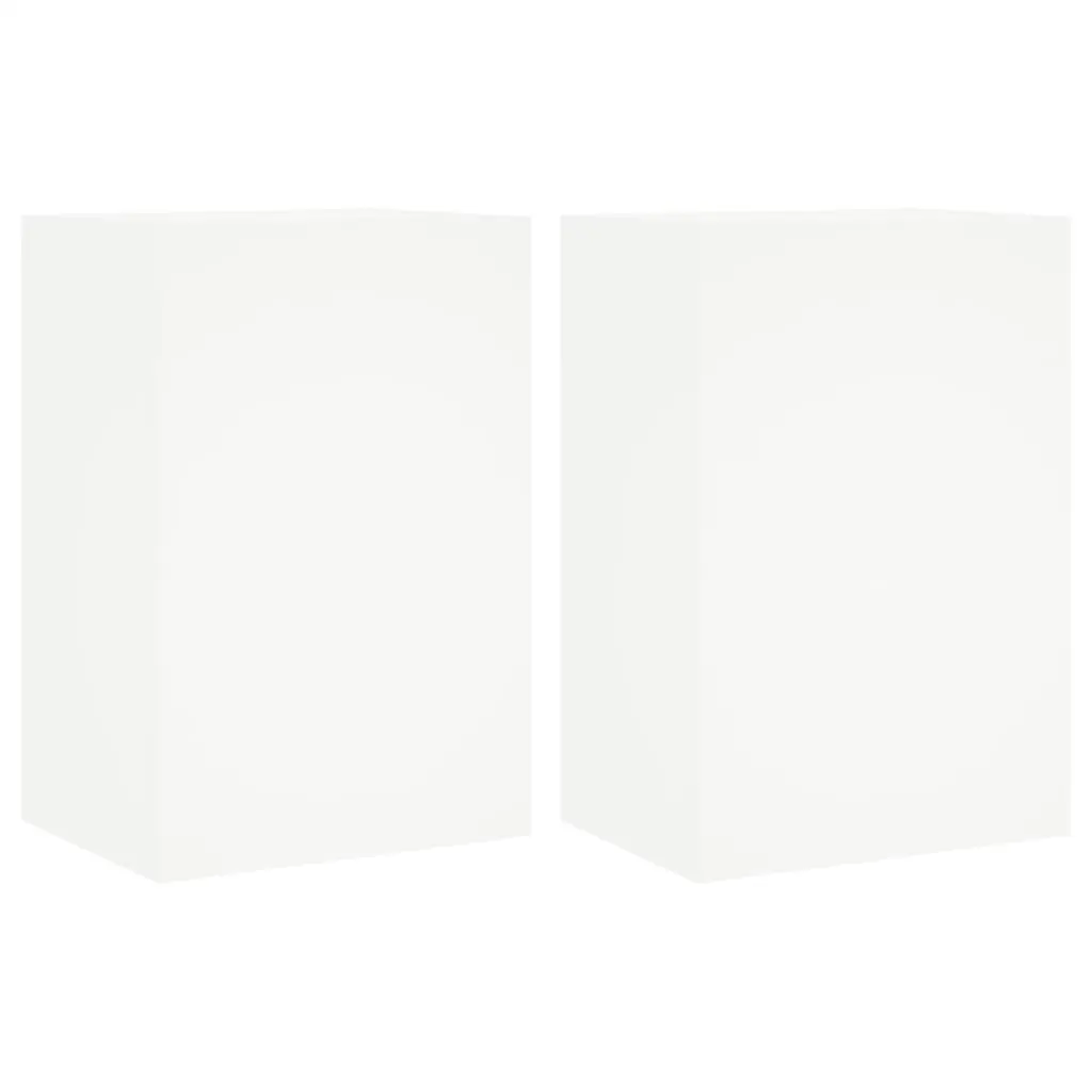 TV Wall Cabinets 2 pcs White 40.5x30x60 cm Engineered Wood 836911 - Furniture