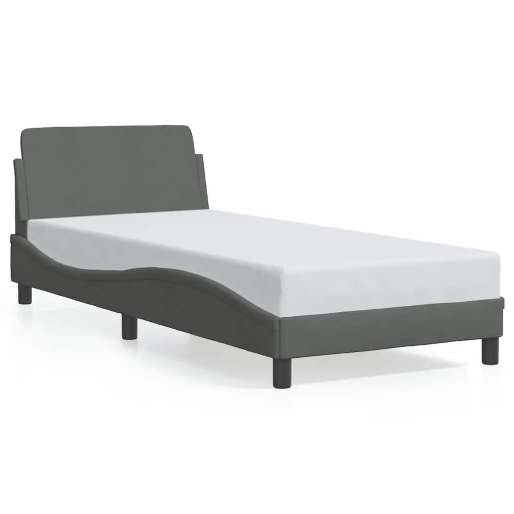 Bed Frame "Dover" Dark Grey 90x190 cm Fabric 373086 - Furniture