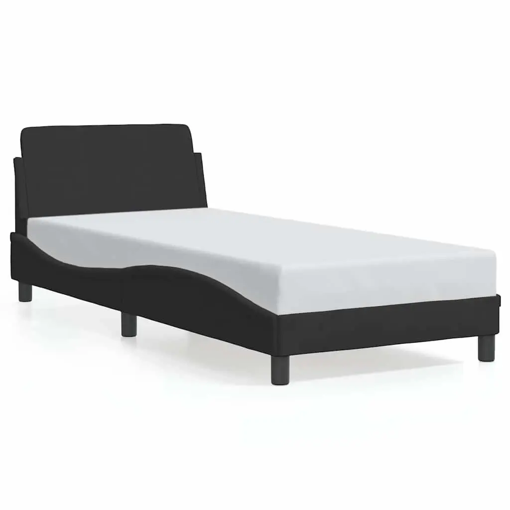 Bed Frame with Headboard "Dover" Black 90x190 cm Velvet 373094 - Furniture