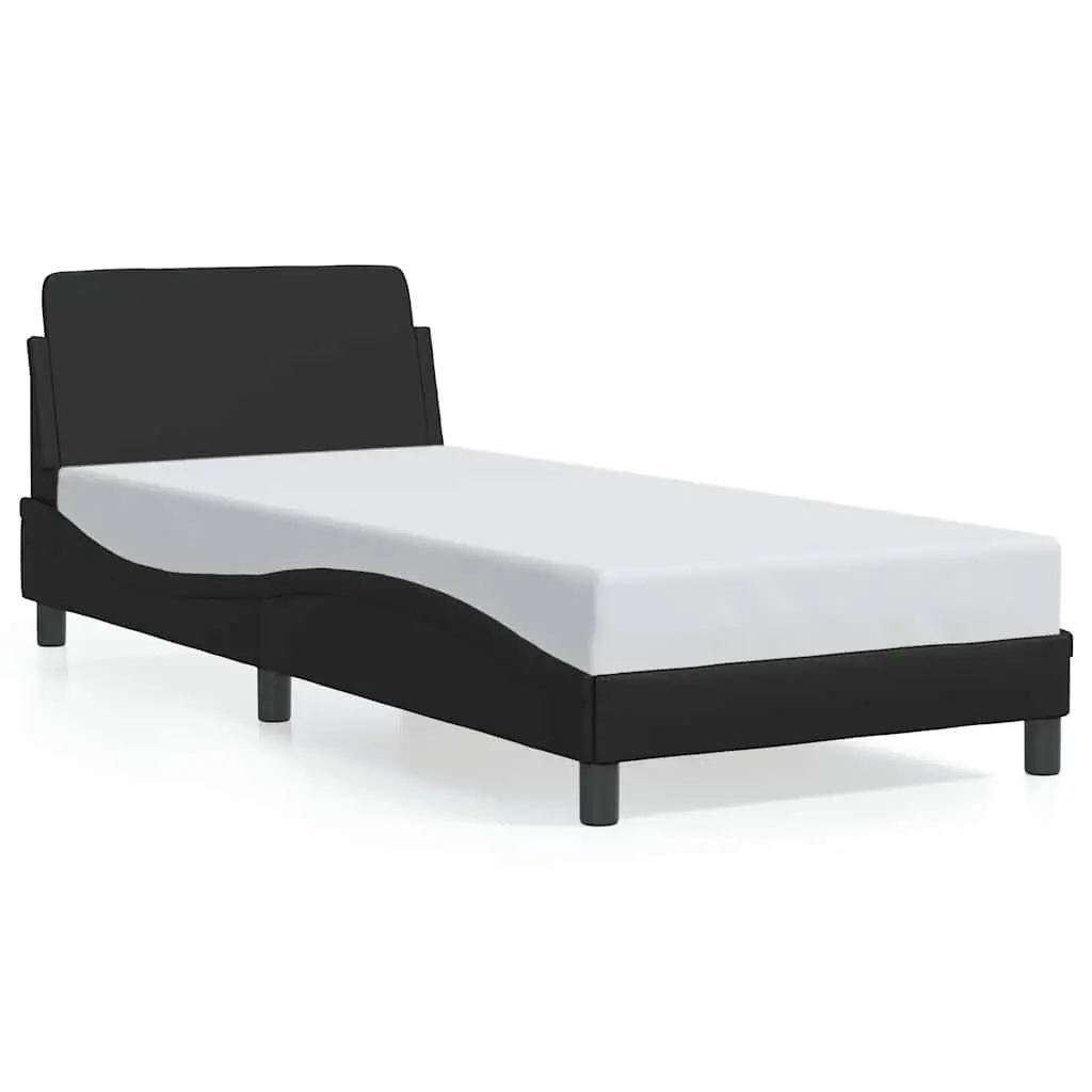 Bed Frame "Dover" Black 90x190 cm Faux Leather 373098 - Furniture