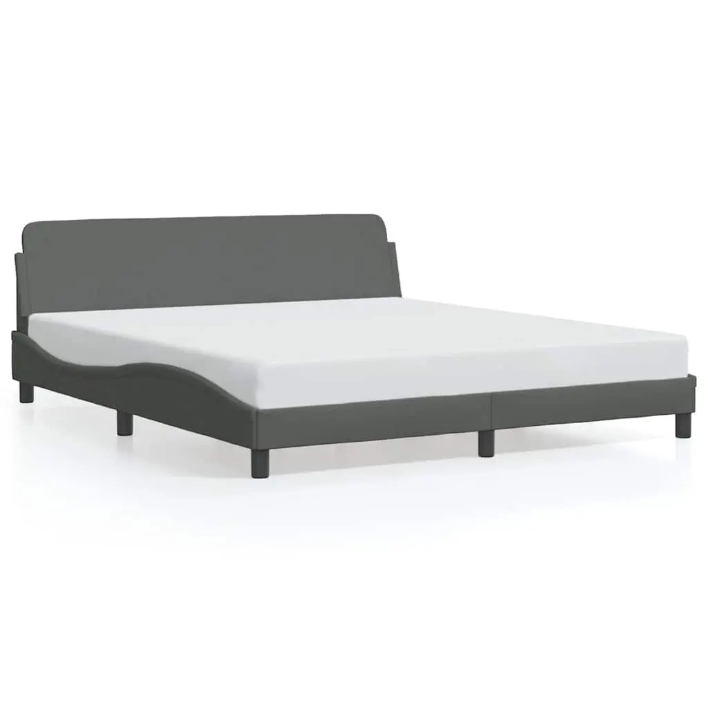 Bed Frame "Dover" Dark Grey 180x200 cm King Fabric 373226 - Furniture