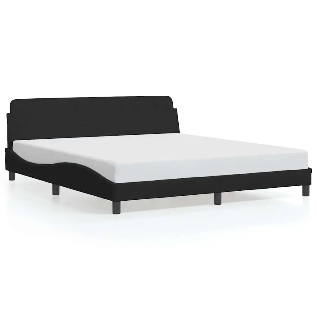 Bed Frame "Dover" Black 180x200 cm King Velvet 373234 - Furniture