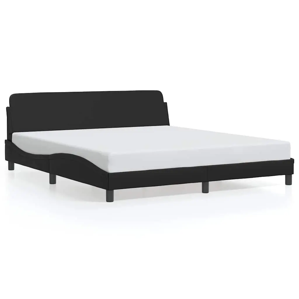 Bed Frame "Dover" Black 180x200 cm King Faux Leather 373238 - Furniture