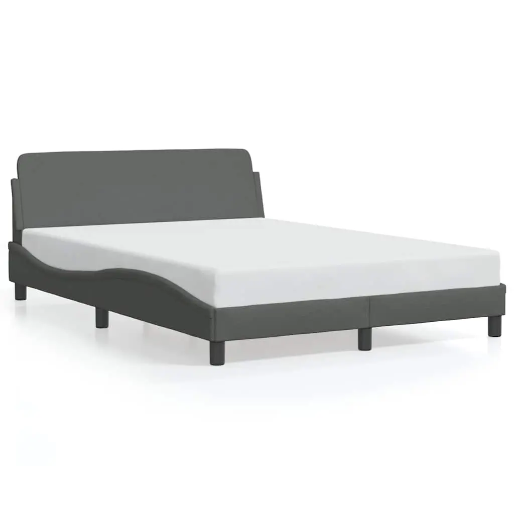 Bed Frame "Dover" Dark Grey 137x190 cm Double Fabric 373280 - Furniture