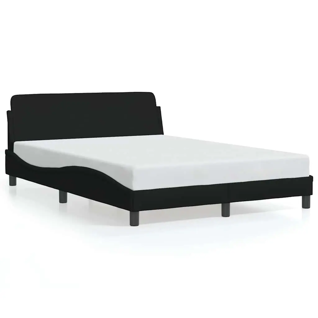 Bed Frame "Dover" Black 137x190 cm Double Fabric 373281 - Furniture