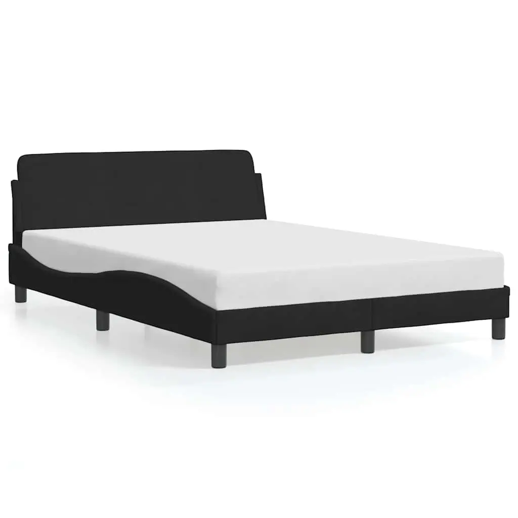Bed Frame "Dover" Black 137x190 cm Double Velvet 373284 - Furniture