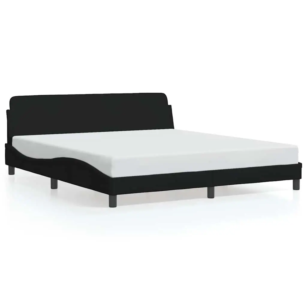 Bed Frame "Dover" Black 152x203 cm Queen Fabric 373290 - Furniture