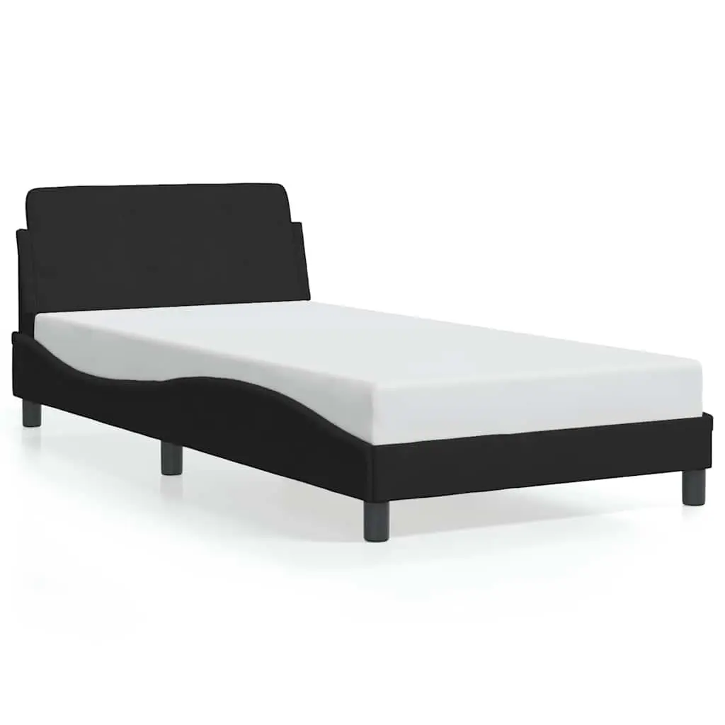 Bed Frame "Dover" Black 107x203 cm King Single Velvet 373314 - Furniture