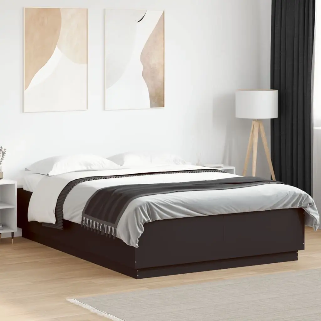 Bed Frame with LED without Mattress Black 150x200 cm 3209605 - Furniture