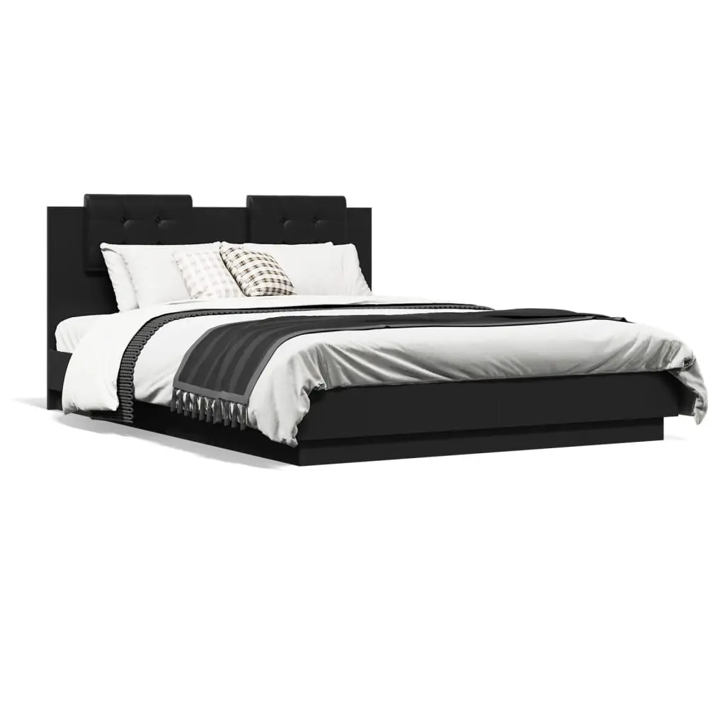 Bed Frame without Mattress Black 150x200 cm 3209913 - Furniture