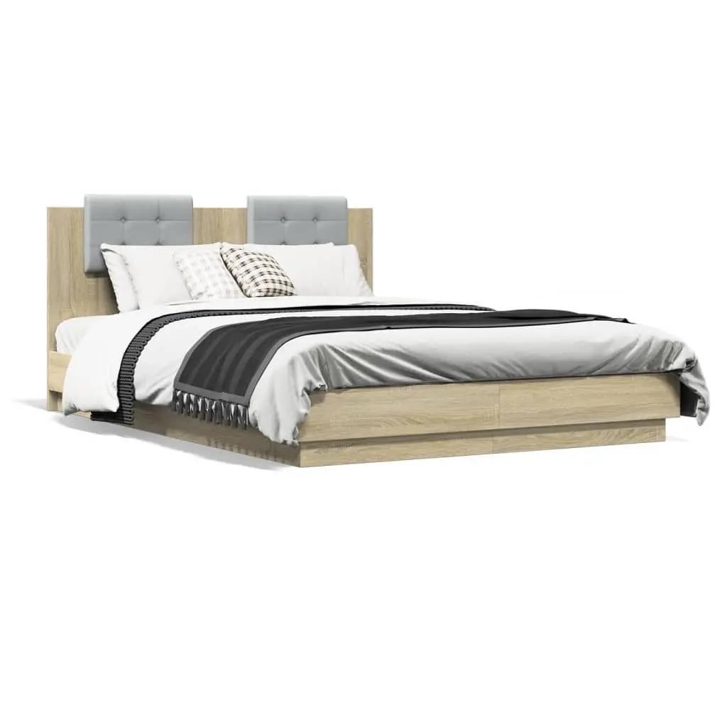 Bed Frame without Mattress Sonoma Oak 150x200 cm 3209914 - Furniture