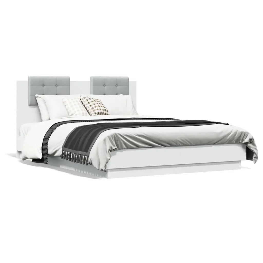 Bed Frame without Mattress White 135x190 cm 3209954 - Furniture