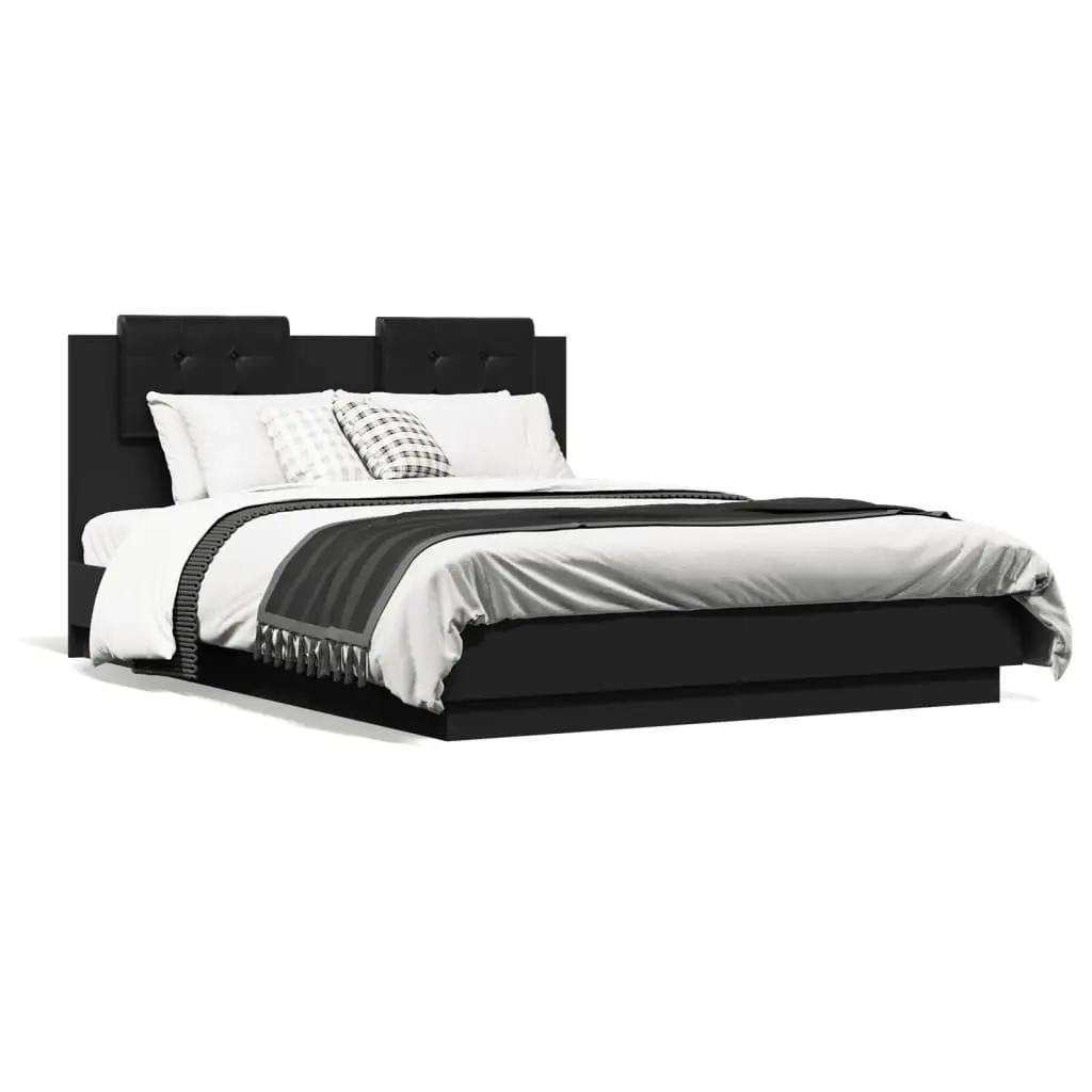 Bed Frame without Mattress Black 135x190 cm 3209955 - Furniture