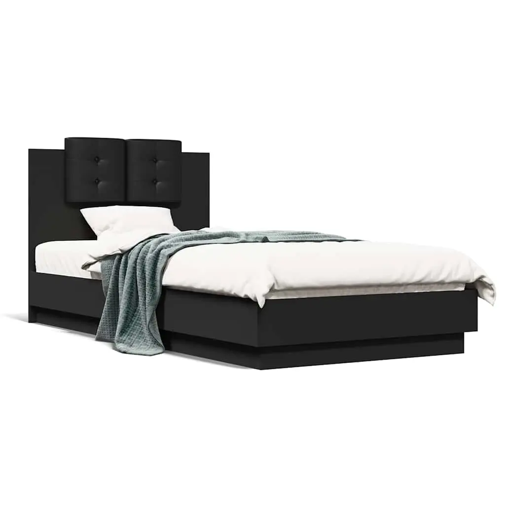 Bed Frame without Mattress Black 90x190 cm 3209969 - Furniture
