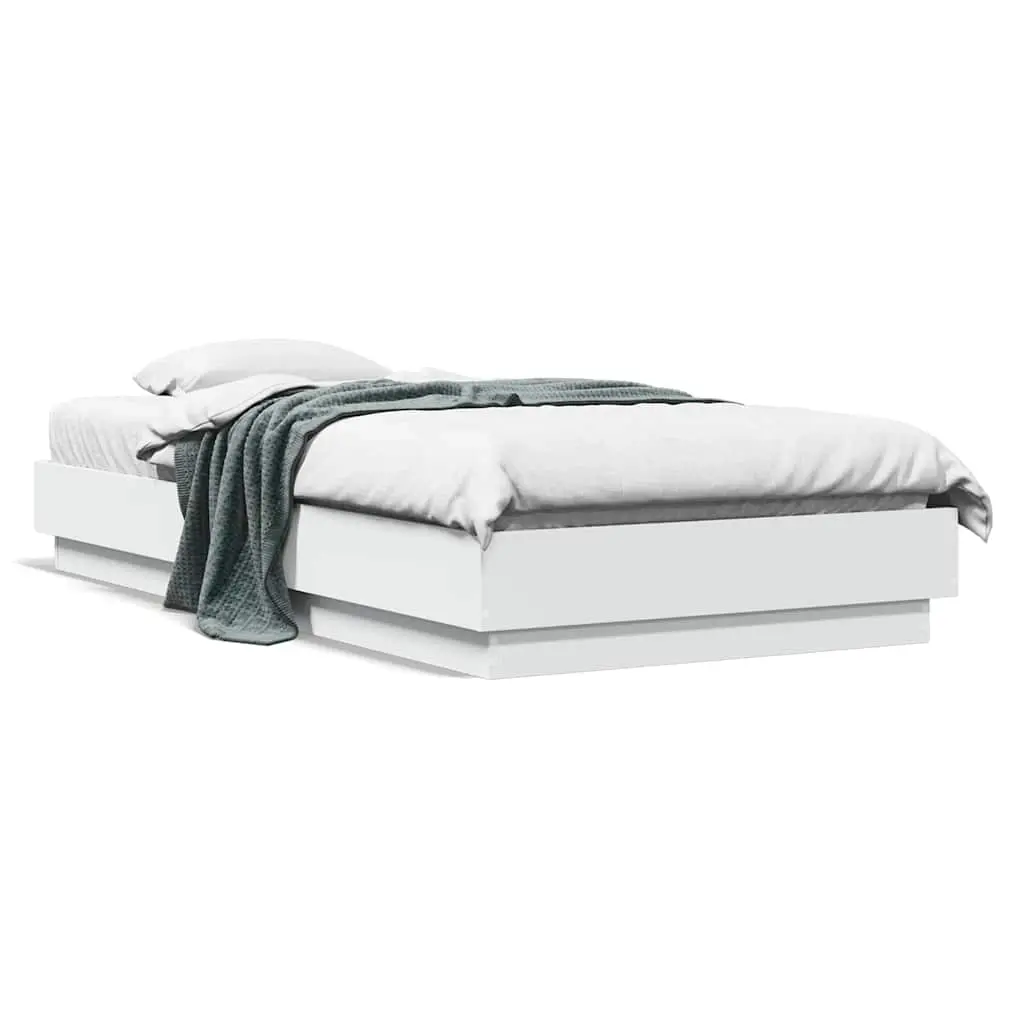 Bed Frame without Mattress White 90x190 cm Engineered Wood 839630 - Furniture