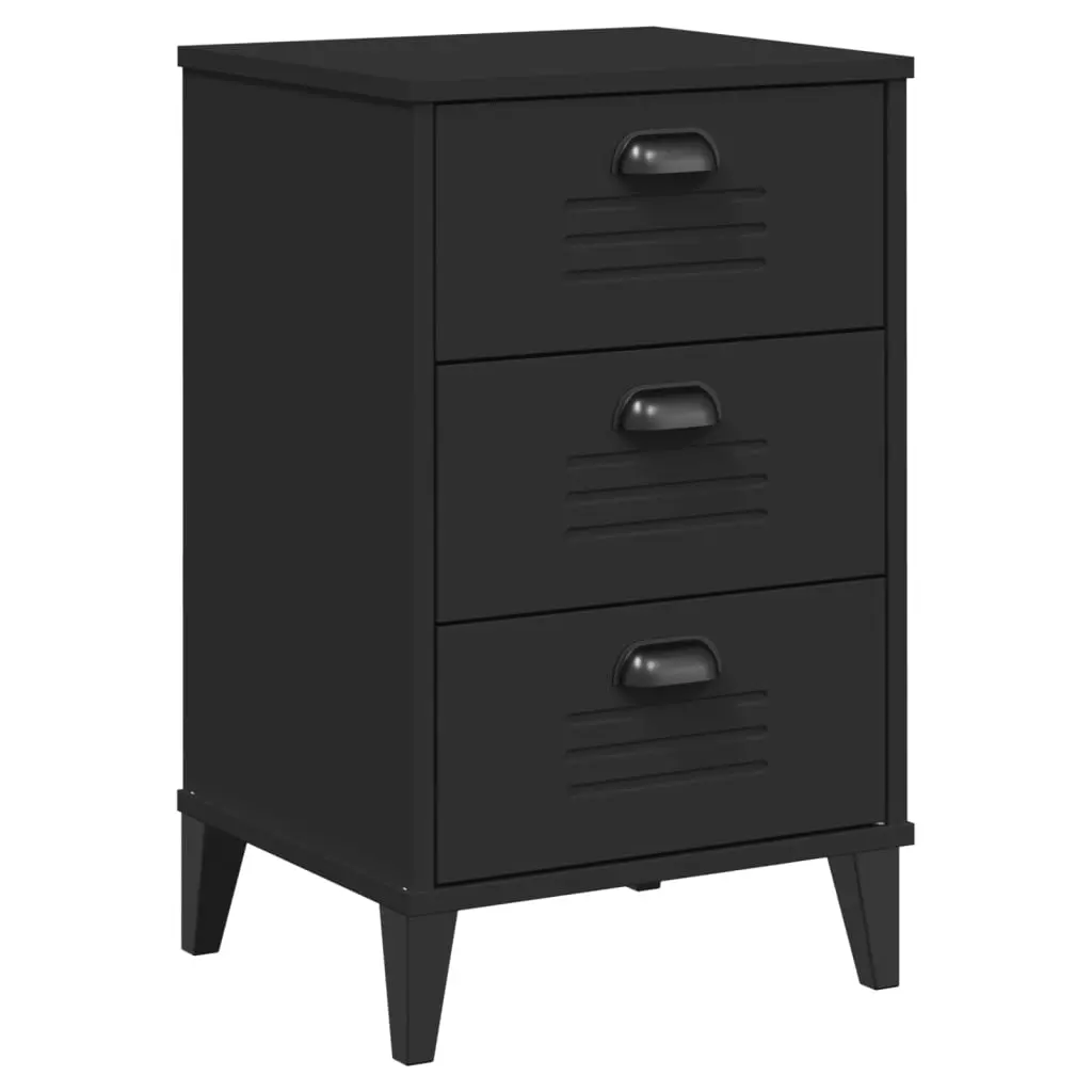Bedside Cabinet VIKEN Black Engineered Wood 374912 - Furniture
