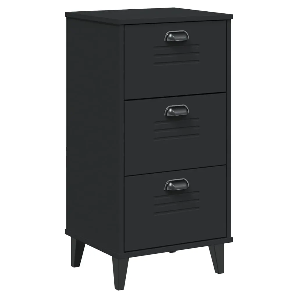 Bedside Cabinet VIKEN Black Engineered Wood 374918 - Furniture