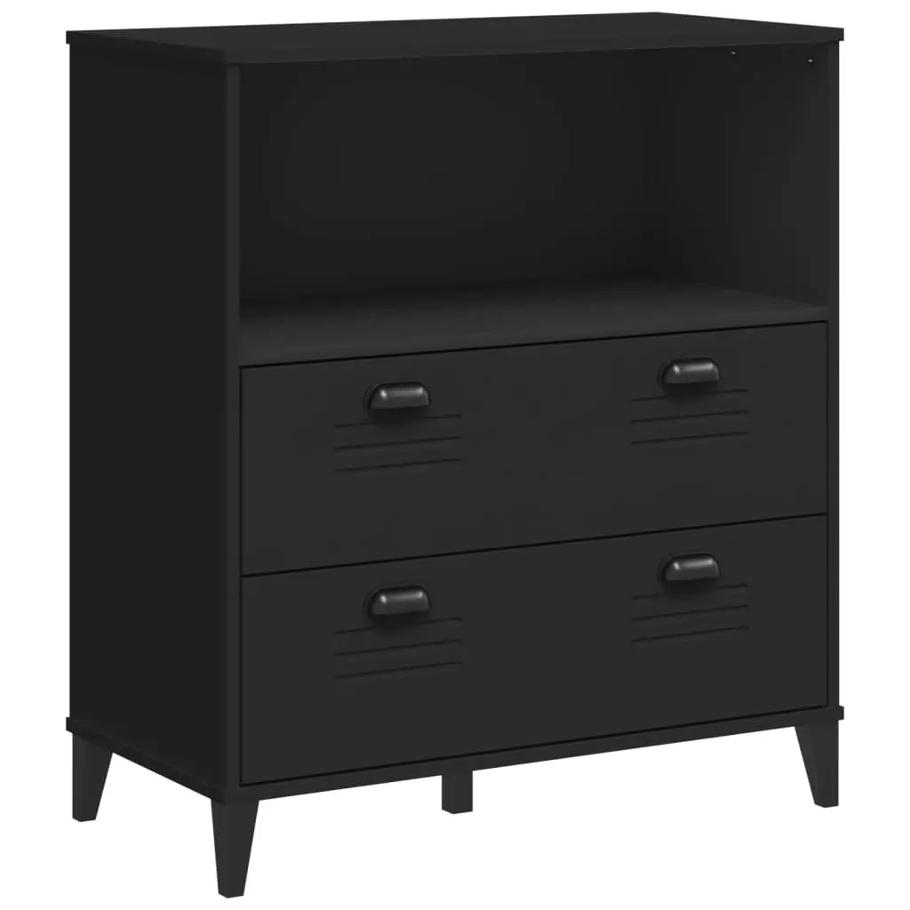 Bookcase VIKEN Black 80x40x90 cm Engineered Wood 374945 - Furniture