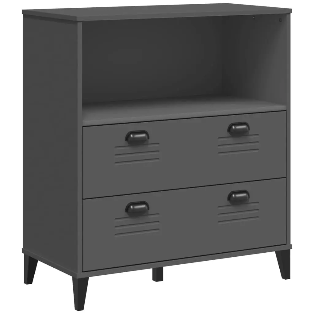 Bookcase VIKEN Anthracite Grey 80x40x90 cm Engineered Wood 374946 - Furniture