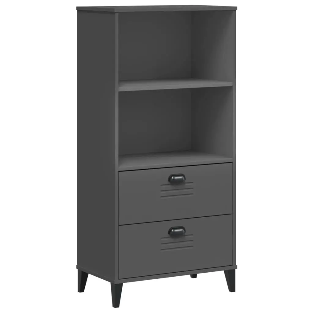 Bookcase VIKEN Anthracite Grey 60x35x123 cm Engineered Wood 374949 - Furniture