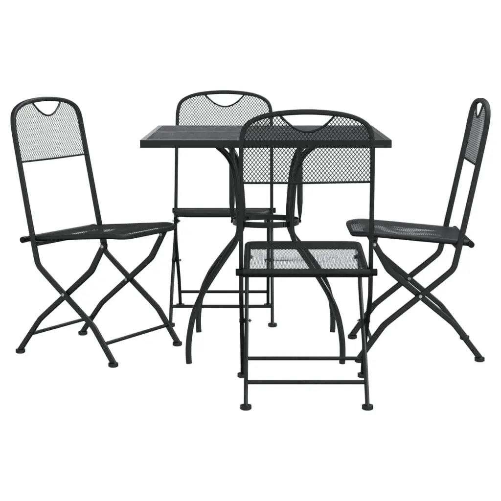 5 Piece Garden Dining Set Anthracite Metal Mesh 3211810 - Furniture