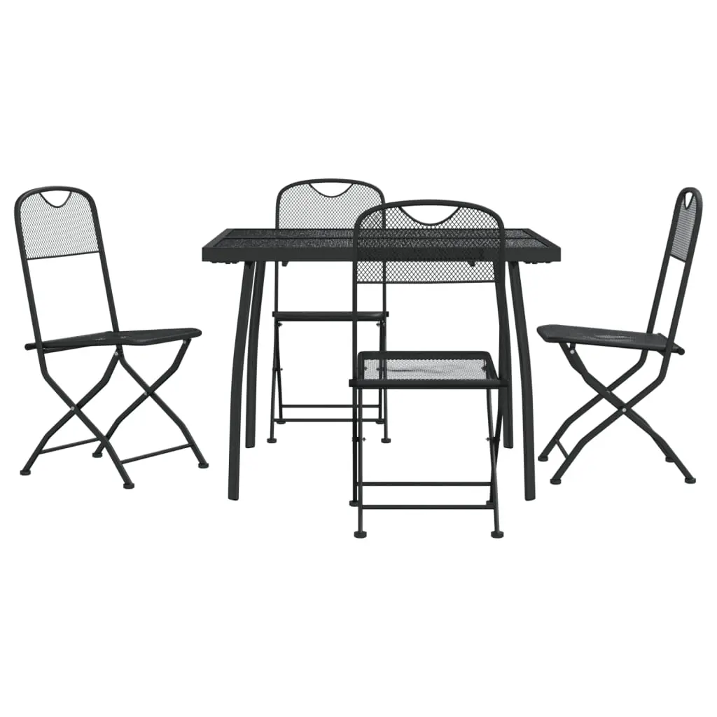 5 Piece Garden Dining Set Anthracite Metal Mesh 3211811 - Furniture
