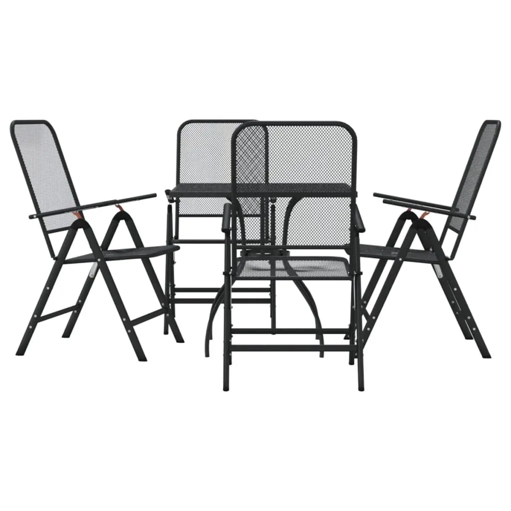 5 Piece Garden Dining Set Anthracite Metal Mesh 3211818 - Furniture