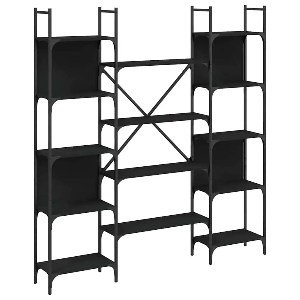 Bookshelf Black 155.5x24x166.5 cm Engineered Wood 838858 - Furniture